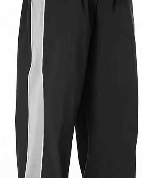 Black Side Stripe Zipper Track Pants – Korean Streetwear Baggy Fit Joggers (Unisex Urban Style India)