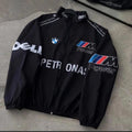 BMW M Power Racing Jacket – Black Motorsport Streetwear Zip-Up Jacket | Formula 1 Style Oversized Jacket for Men & Women