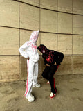 Dual Spider Mask Hoodie – Black & White Full Zip Face Hoodie for Streetwear (Unisex)