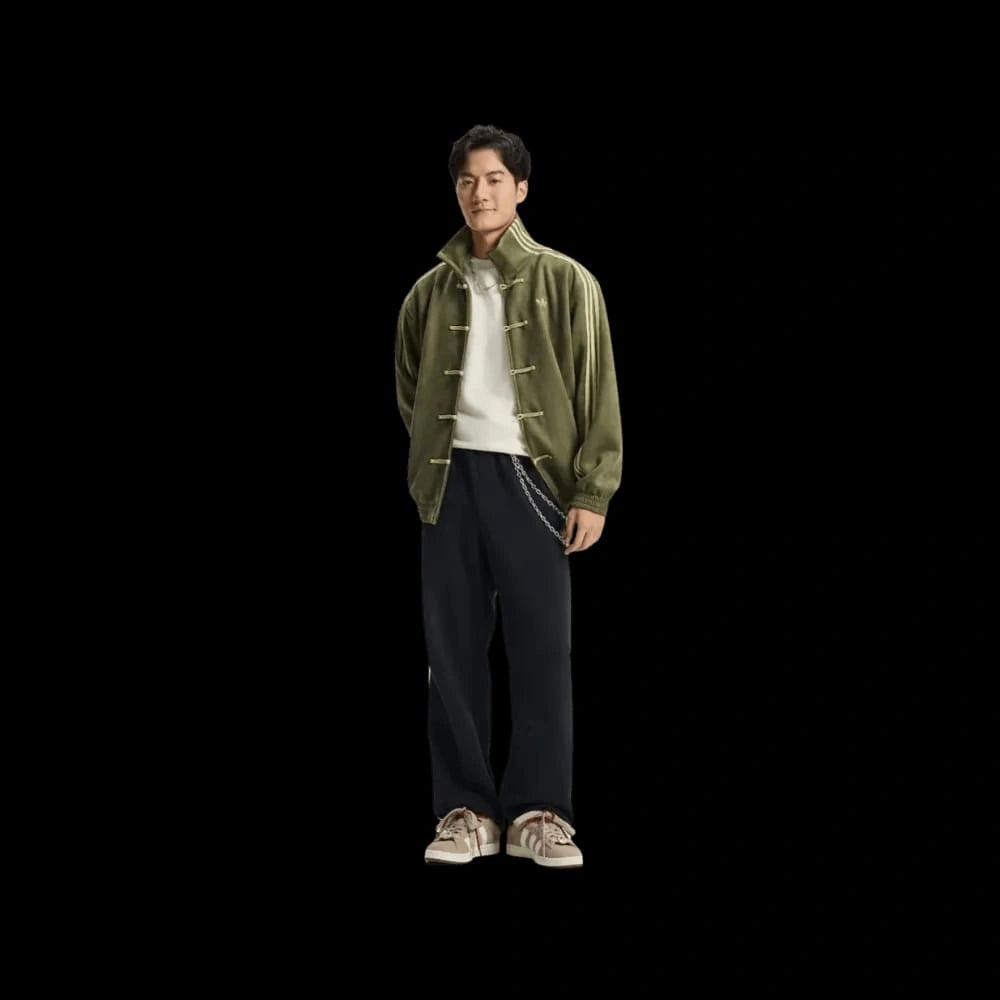 Chinese Style Kung Fu Jacket – Olive Green CNY Streetwear Jacket | Vintage Mandarin Collar Zip-Up Jacket for Men