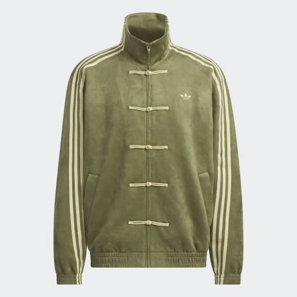 Chinese Style Kung Fu Jacket – Olive Green CNY Streetwear Jacket | Vintage Mandarin Collar Zip-Up Jacket for Men