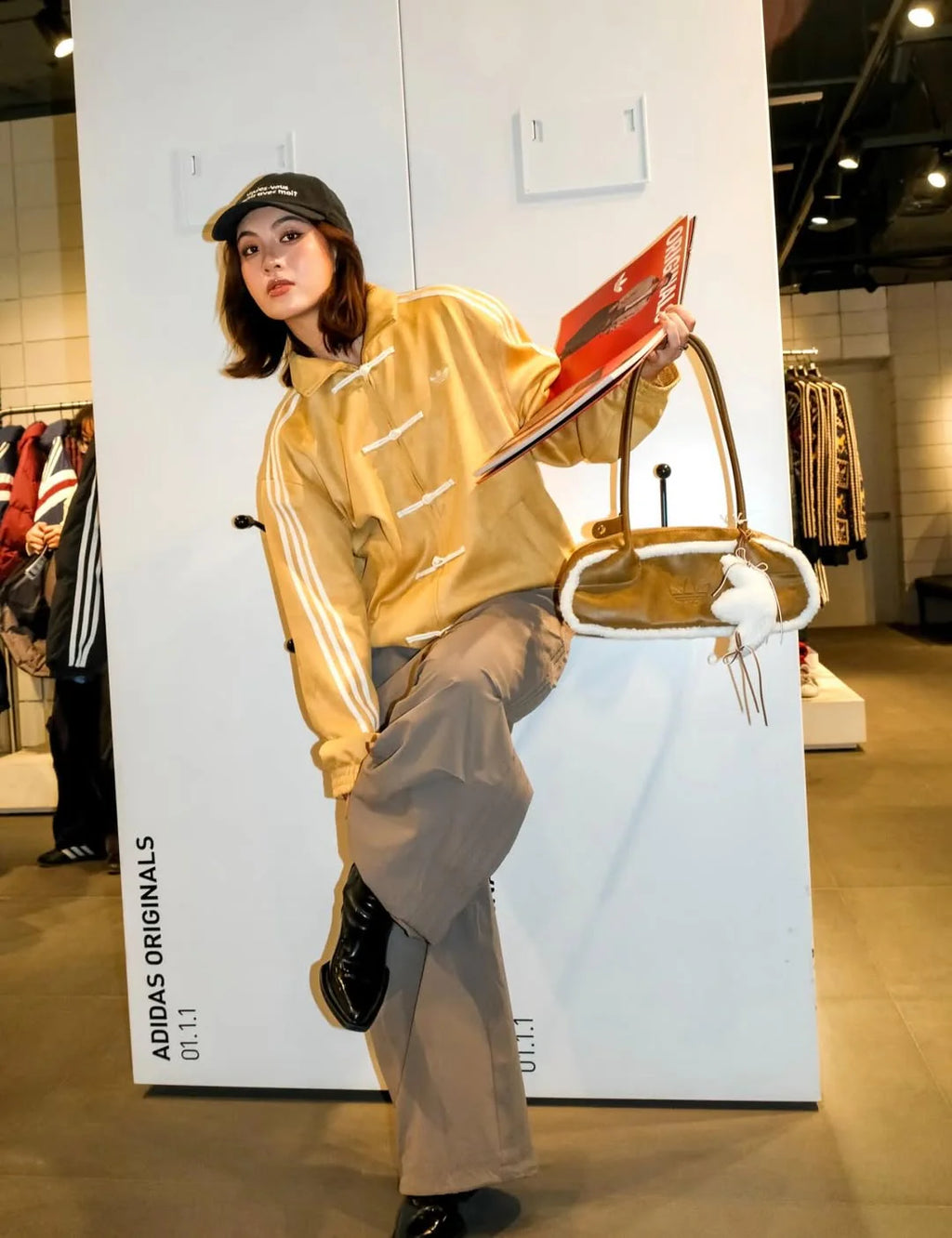 CLWN Mustard Adidas CNY Inspired Knot Jacket – Chinese New Year Streetwear India (Oversized Korean Style Streetwear Jacket)